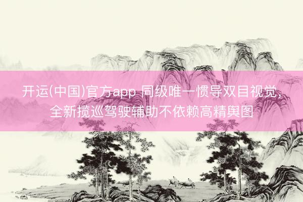 开运(中国)官方app 同级唯一惯导双目视觉，全新揽巡驾驶辅助不依赖高精舆图