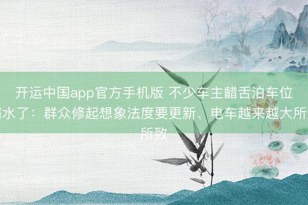 开运中国app官方手机版 不少车主齰舌泊车位缩水了：群众修起想象法度要更新、电车越来越大所致