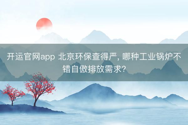 开运官网app 北京环保查得严， 哪种工业锅炉不错自傲排放需求?